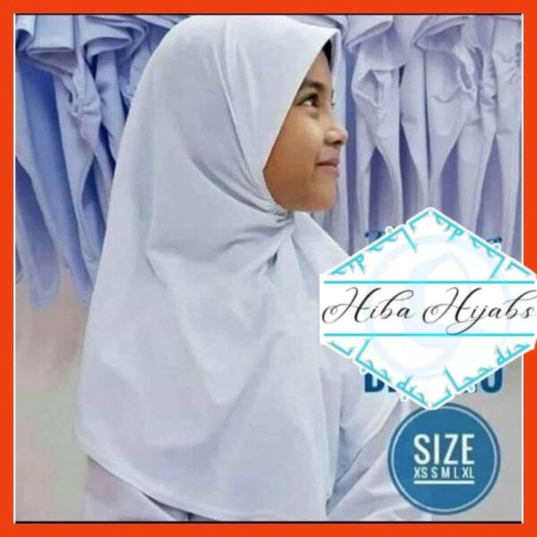 White school Elastic Hijab - Image 4