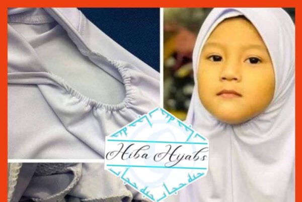 White school Elastic Hijab - Image 2