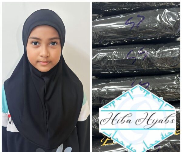 Black school Elastic Hijab