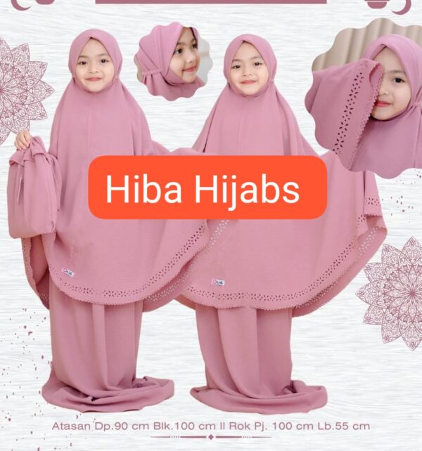 Kids Umrah Prayer Set With skirt+ hijab+pouch